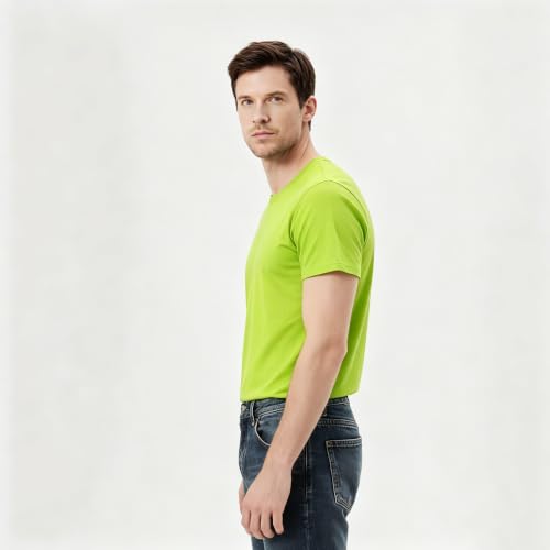 Image of ORJ 2 Pack Men t Shirts Crew Neck Short Sleeve Men's Undershirt Plain Polyester tee Bulk Stretch Soft Tees