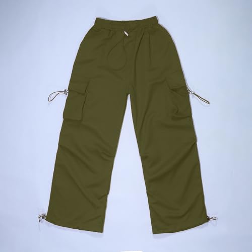 Cargo Pants for Girls Casual High Waisted Drawstring Loose Fit Pockets Kid Cargo Sweatpants Baby Clothes Girl Winter4