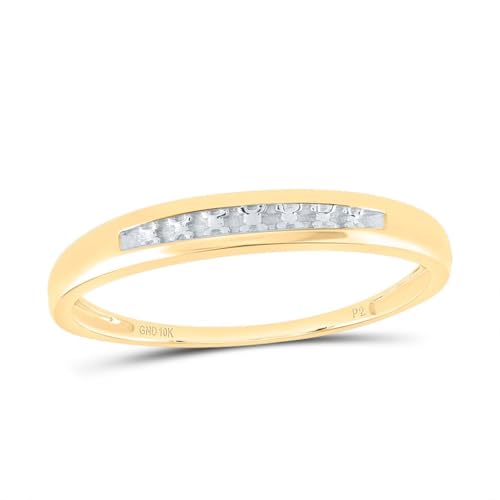 Jewels By Lux 10K Yellow Gold His Hers Round Dia. Cluster Matching Wedding Set 1/10 Cttw, Womens Size 5-9, Mens Size 8-123