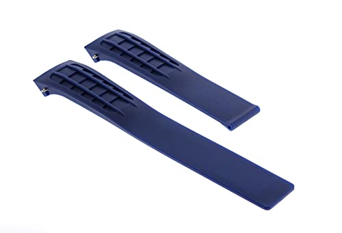Ewatchparts 22MM RUBBER STRAP BAND COMPATIBLE WITH TAG HEUER CARRERA CAG7011 LIMITED EDITION F1 BLUE
