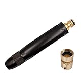 Fusenliang Garden Hose Nozzle Sprayer, Metal High Pressure Leak-proof Water Hose Nozzle with 3 Adjustable Spray Patterns, for Car&Pet Washing, Garden Watering