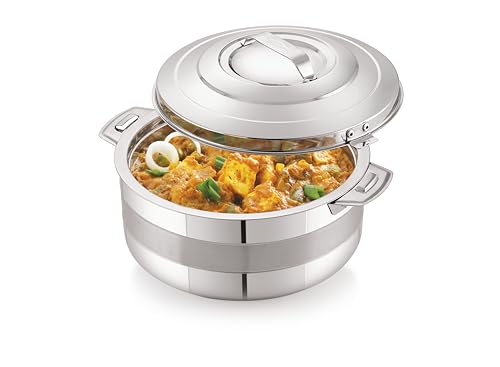 Image of Pigeon Galaxy Stainless Steel Casserole 3500ml | PU Puff Insulated Hot Pot | Keeps Food Hot for Hours | Durable Inner Steel Body | Ideal for Chapati, Rice & Curries