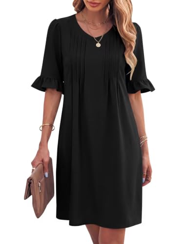 JOCAFIYE Womens Dresses V-Neck Short Sleeve Dress Summer Dresses for Women