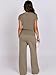 ANRABESS Women Two Piece Outfits Crochet Sheer Knit Sweater Top Wide Leg Pants Lounge Matching Sets Sweatsuit Travel Clothes Light Brown Large