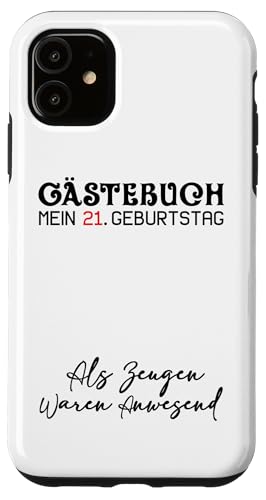 Carcasa para iPhone 11 Gästebuch Mein 21. Geburtstag Libro de visitas Firma