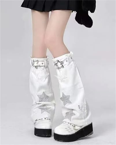 Image of HeiBai Xiong Punk Leg Warmers Women Hippie Gothic Y2k Harajuku Goth