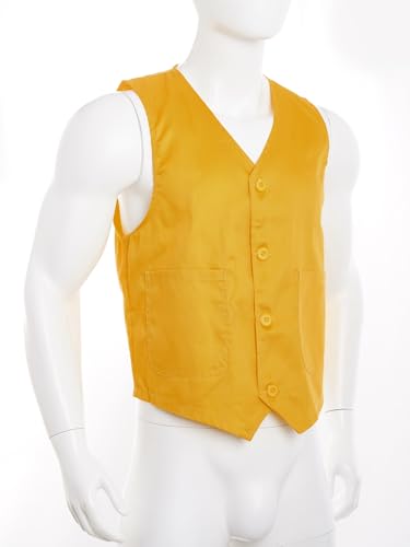 YiZYiF Kids Volunteer Activity Vest Button Side Pockets Waistcoat Boys Girls Waiter Bartender Uniform Sleeveless Jacket4