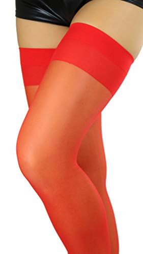 Image of ToBeInStyle Women's Sheer Banded Thigh High Socking w /Opaque Band