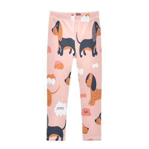 Bolaz Toddler Girls Leggings Printed Yoga Pants Leggings Cute Seamless Pattern with Dogs for Kids
