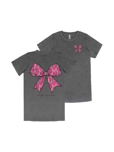 Simply Southern Camo Pink Bow - Adult T-Shirt