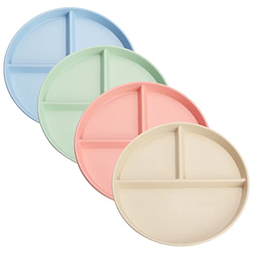 VINTORKY 4個仕切り付き ディナープレート 家用 食品サービングプレート 子供用 食事用