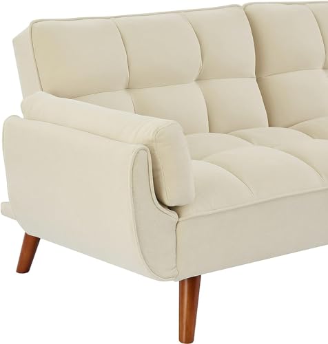 Modern-Convertible-Futon-Sofa-Bed-Linen-Upholstered-Tufted-Daybed-with-High-Legs-and-2-PillowsLiving-Room-Loveseat-Sleeper-Couch-Bed-for-Home-Apartment-Office-RV-Studio Modern Convertible Futon Sofa Bed Linen Upholstered Tufted Daybed with High Legs and 2 PillowsLiving Room Loveseat Sleeper Couch Bed for Home Apartment Office RV Studio
