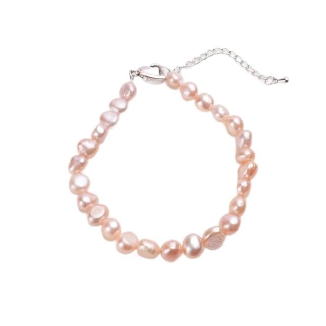 Bracelets en perles d'eau douce blanches et bijoux baroques tendance