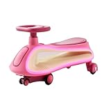 Laufräder Schaukelauto, Wackelauto mit leise blinkenden Rädern und Musik, Anti-Überschlag-Aufsitzspielzeug for Kinder ab 3 Jahren Spielzeugautos(Rose)