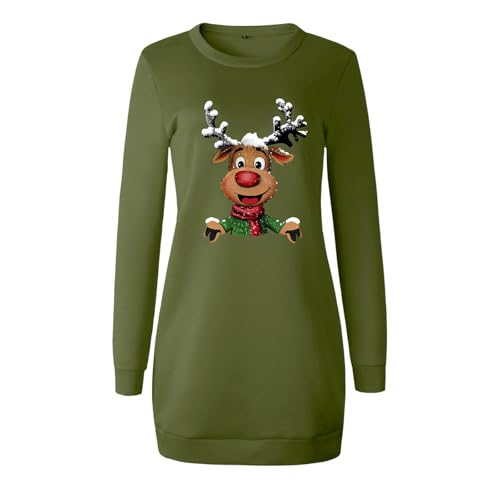 Robe pull midi imprimé lettres avec manches longues et col rond