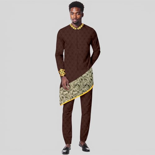 African Clothing for Men Suits Business Attire Dashiki Ankara Jacket Pants 2 Piece Set Party Bazin Riche2