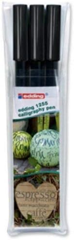 edding New Calligraphy Pens Water-based 2mm 3.5mm 5mm Black Ref 1255/3S [Wallet 3]"