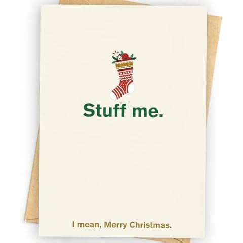 Funny Christmas Card for Men, Husband, Boyfriend, Him, Unique Christmas Gifts for Men, Husband, Boyfriend, Him, Xmas Card, with Envelopes Cover