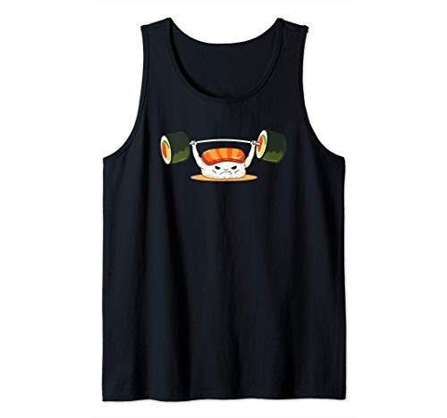 Peso de elevación divertido Sushi I Love Sushi Rolls Gym Fi Camiseta sin Mangas