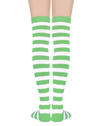 Image of Century Star Thigh High Socks Striped Extra Long Tube for Women Over the Knee Athletic Sports Socks Plus Size Stockings