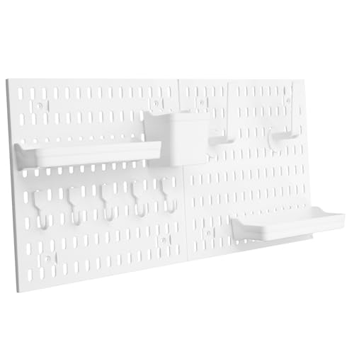 ARTIBETTER Wall Pegboard Storage Rack Easy Install No Drilling Kitchen Bathroom Craft Room Door Back Plastic Sturdy Maximize Space