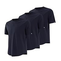 MagnaMan Men's 3-Pack Short Sleeve Crew Neck T-Shirts Solid Color Casual Tee Shirts - Ideal for Gym, Work & Daily Life Black/Black/Black
