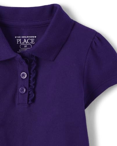 Image of The Children's Place Girls' Toddler Mulipack Short Sleeve Ruffle Pique Polos