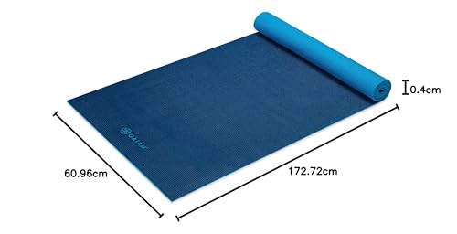 Image of Gaiam Yoga Mat - Solid Color Exercise & Fitness Mat for All Types of Yoga, Pilates & Floor Exercises (68 inch x 24 inch x 4mm or 6mm Thick)