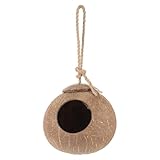 NUOBESTY Nid De Perroquet Artisanal en Coque De Noix Suspendu Nichoir Naturel Délicat Mai...