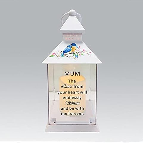 Mum Memorial Light Up Lantern with Birds Cover