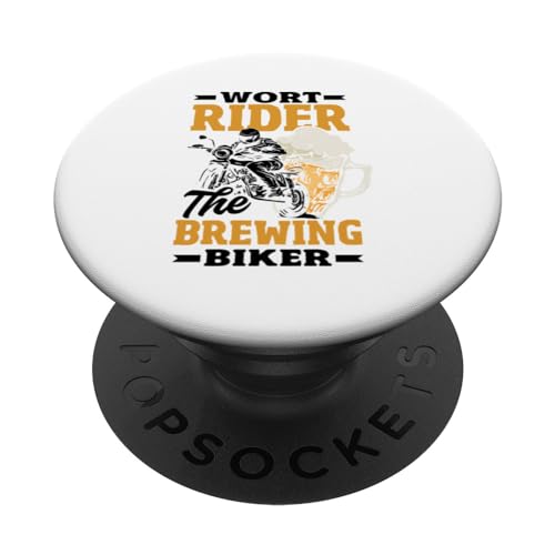 Wort Rider - El entusiasta de la cerveza artesanal de motociclista PopSockets PopGrip Intercambiable