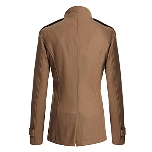 Image of Lu's Chic Men's Double Breasted Coat Korean Trenchcoat Fashion Dress Jacket Slim Fit Business Casual