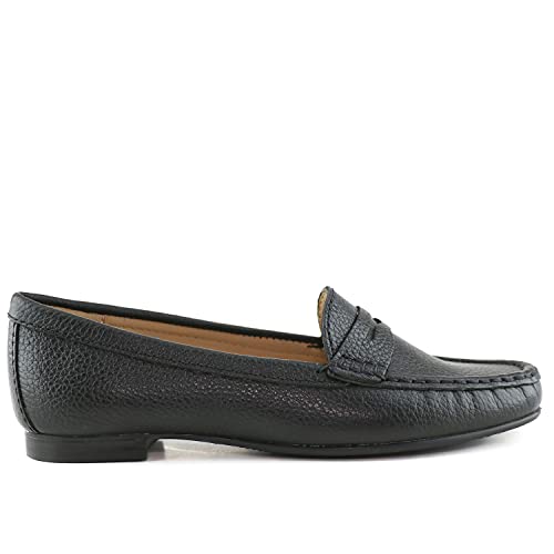 Image of Womens Casual Genuine Leather Comfortable Lightweight Driving Moaccasins Classic Fashion Penny Slip On Ladies Driving Loafer Flat Shoes
