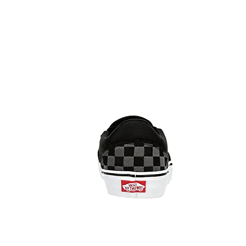 Vans Vans Unisex Asher Deluxe Slip On Low Cut Design Sneaker - Black and White Checkerboard 11.5