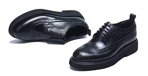 Men's Oxfords Formal Dress Wingtip Brogue Classic Lace-up Derby Genuine Leather Fashion Comfortable Shoes Buinsess Casual Prom Wedding Tuxedo Shoes for Men3