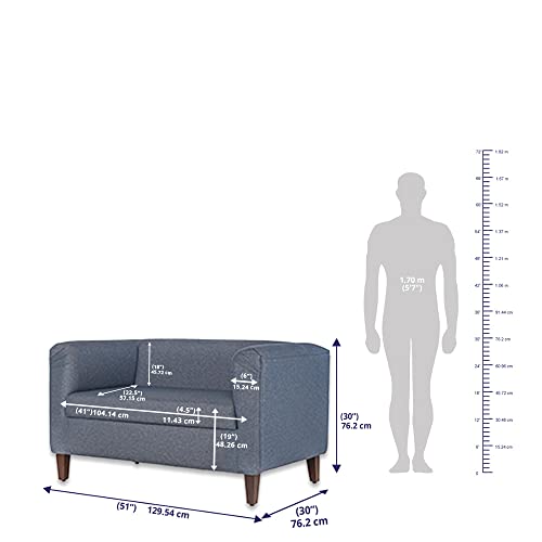Image of Wakefit Sofa Set | 3 Year Warranty | Sofa 6 Seater, 6 Seater Sofa for Living Room, Wooden Sofa Set, Sofa Set 3+2+1 Seater - Miami(Omega : Blue)
