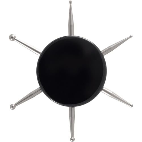 YALOJE Nail Dotting Tool 6-in-1 Metal Dotting Tool Nail Art Circular Nail Design Dotting Pen Ergonomic Dotting Disc for Manicure Embossing Tracing Painting - Black 1pcs