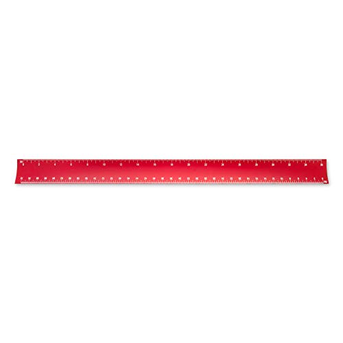Image of Alumicolor 12-inch Aluminum Engineer Hollow Scale for School, Office, Art and Drafting, 12IN, Red