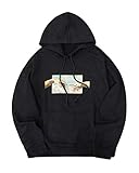 ORANDESIGNE Herren Kapuzenpullover Casual Grafikdruck Hoodie Hip Hop Street Style Sweatshirt Unisex Langarm Kapuzenpullover Pullover Jungen Shirt Top E Schwarz XL