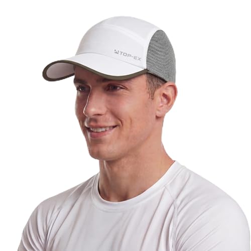 TOP-EX Baseball Cap Herren Damen mit Atmungsaktivem Mesh Running Caps Sonnenschutz Sommer Kappe Sonnenhut Basecap Sports Golf Cap 95550A_Weiß XL/XXL