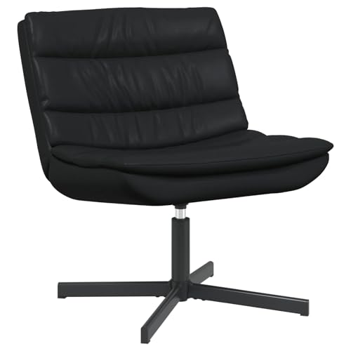 Chaise pivotante noire en polyuréthane et métal 63x75x76 cm pour optimiser le confort de votre salon