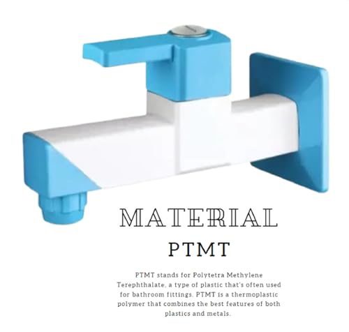 Image of JAGGER JAG349 PTMT Superior Plastic Long Body Taps with Foam Flow, Wall Mount Tap for Bathroom with Wall Flange & Teflon Tape (Edge)