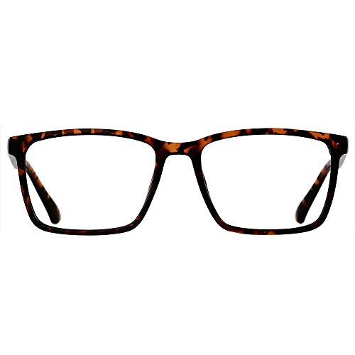 Blue Light Blocking Glasses Men Women Computer Filter Large Frame Bluelight Blocker Anti Blue Ray Square Tortoise ANDWOOD
