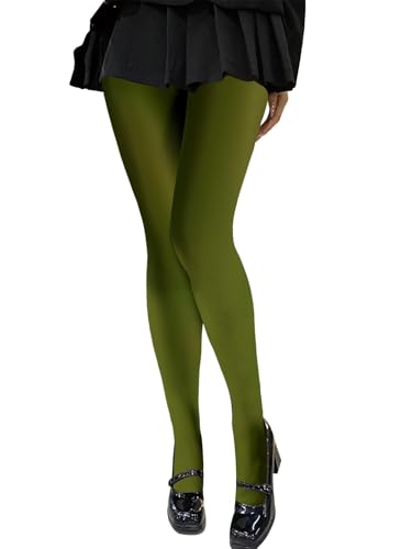 OYOANGLE Women's Sheer High Waist Pantyhose Tights Thigh High Stockings Leggings