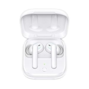 OPPO Enco W51 Draadloze Bluetooth-koptelefoon, 2 x Bluetooth-koptelefoon, draadloze in-ear koptelefoon, actieve ruisonderdrukking, inductielaad, wit