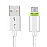 Nook Compatible Smart Charging LED Sync Data Cable & Pouch (Bundle) Lights While Charging (Cable Will not Display Charging on Your Tablet Screen) (White, 3 FEET)