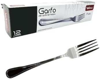 Conjunto de 12 Garfos de Sobremesa Inox Paris 17cm - Wellmix