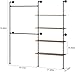 Woskar Industrial Pipe Clothing Rack, Hanging Rods Clothes Rack with Shelves, Clothes Rack for Wardrobe, Corner Closet System for Walk in Closets (Black)