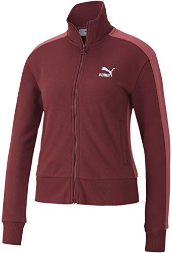 PUMA Women's Classics T7 Track Jacket, Burgundy, XL
