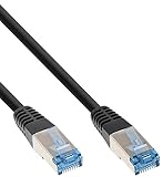 InLine 73855S Patchkabel, Cat.6A, S/FTP, PUR industrial, schwarz, 0,5m